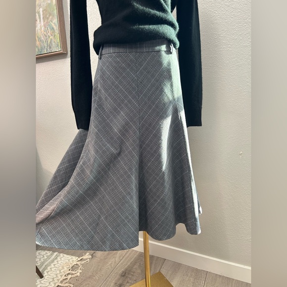 Rafaella Gray Plaid A-Line Midi Skirt Women’s Size 12 Work Office Classic - Picture 6 of 7
